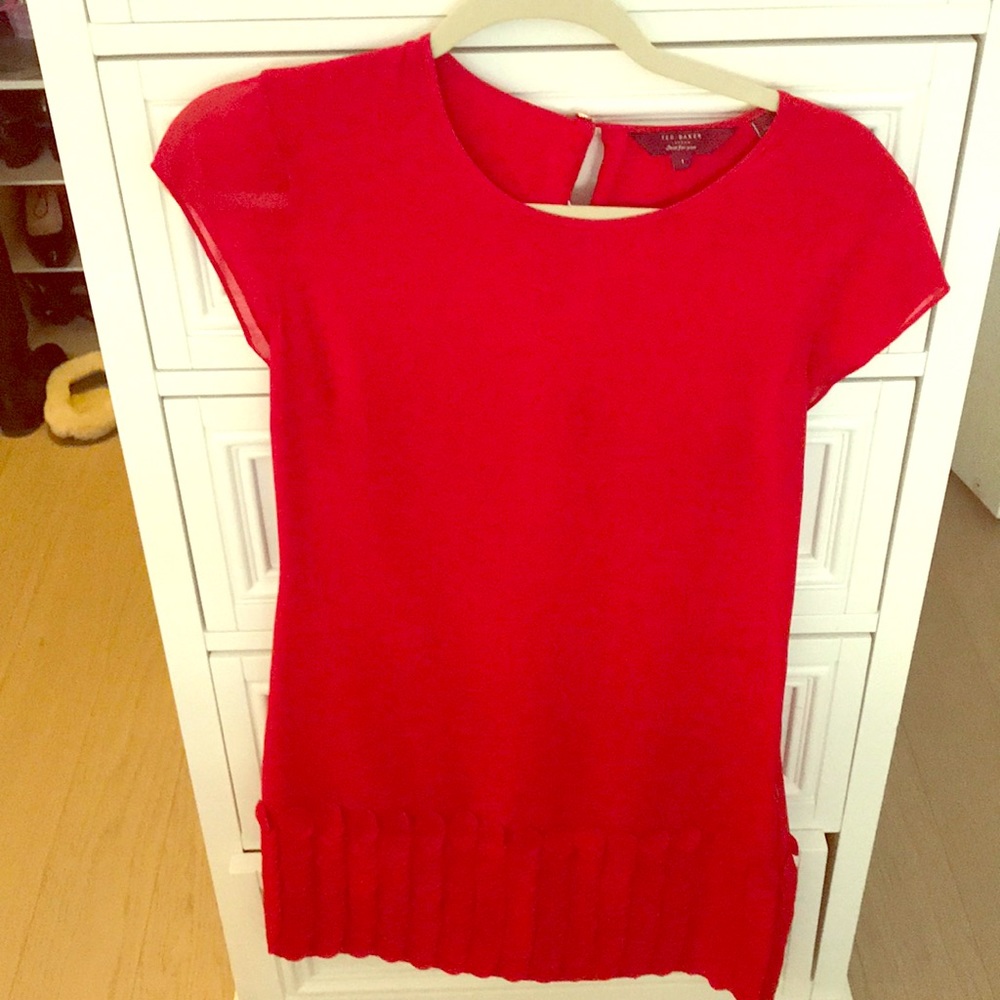 Perfect condition Ted Baker red silk dress
